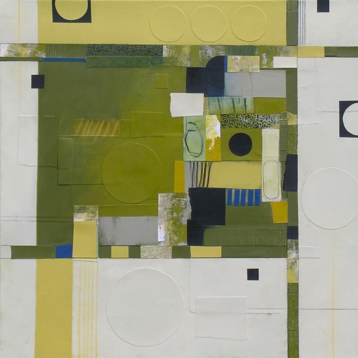 Deborah T. Colter, Sea Kelp I, acrylic with mixed mediums and collage elements,  30” x 30”,  work on canvas, 2014